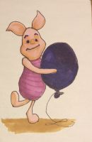 Piglet and purple balloon